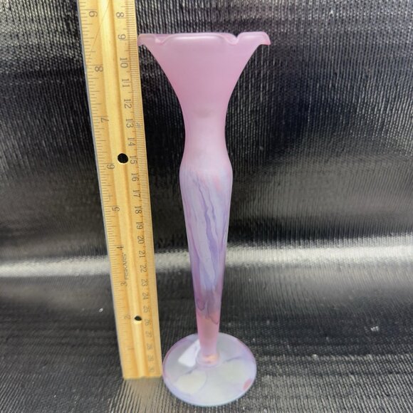 Deco Art Designs Canada Hand Crafted Art Glass Vase Multicolored Swung Vase VTG - Picture 2 of 12